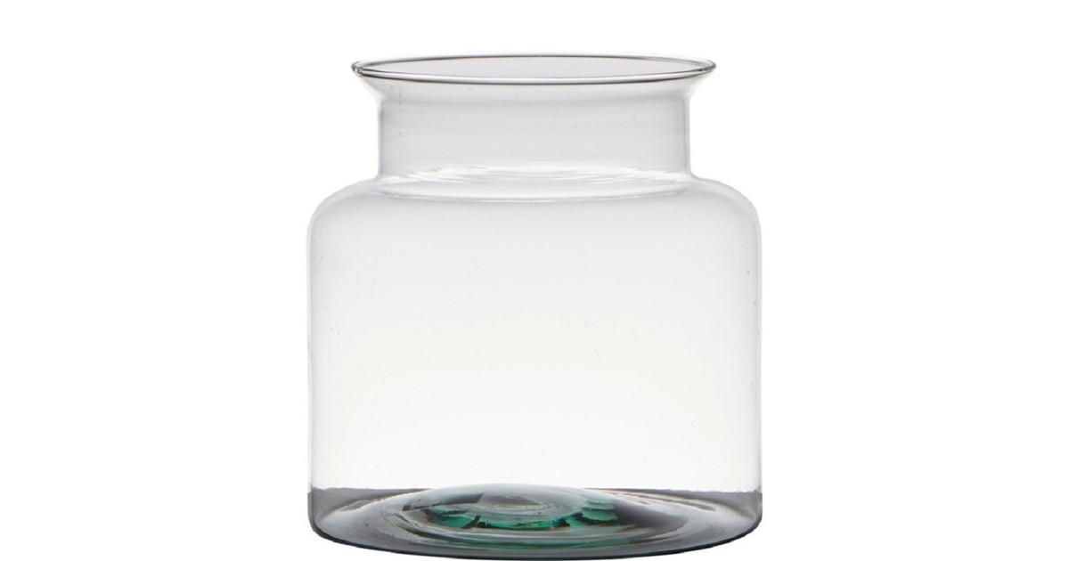 Transparante home-basics vaas/vazen van glas 19 x 19 cm - Vazen