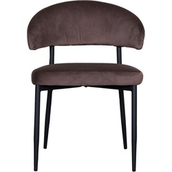 LABEL51 Eetkamerstoel Bliss - Taupe - Fluweel - Black Frame