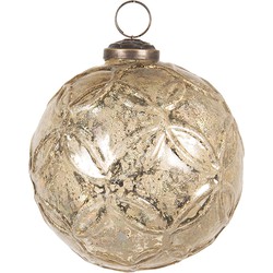 Clayre & Eef Kerstbal  Ø 10 cm Goudkleurig Glas Rond Kerstboomversiering