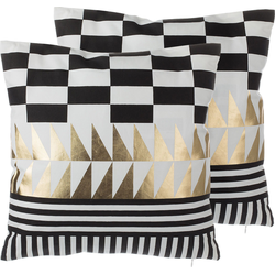 DALIA  - Sierkussen set van 2 - Wit - 45 x 45 cm - Katoen