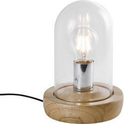 QUVIO Tafellamp met glazen stolp - QUV5171L-WOOD