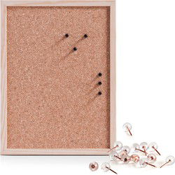 Prikbord incl. 25x punaises - 30 x 40 cm - rose goud - kurk - Prikborden