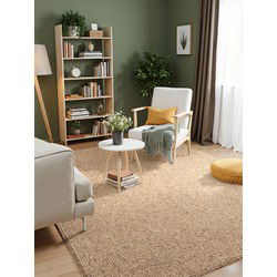 Elle Decoration - Rocco Wol lookvloerkleed - caramel / beige - 120x170 cm