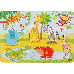 Goki Goki Lift out puzzle, African baby animals 30 x 21 x 2