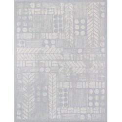  Buitenkleed - Balkon, Terras, Keuken - Modern Boho Tapijt SALLY - Grijs/Ivoor - 120x170 cm