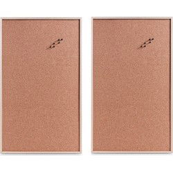 Set van 2x stuks prikborden van kurk 60 x 100 cm - Prikborden