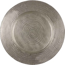 Mica Decorations bord rond zilver mat dia in cm: 57