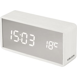Alarm Clock Silver Mirror LED