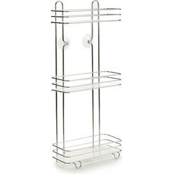 Arte r Doucherek - 3-laags - met zuignappen - chroom - 26 x 60 cm - Douche- en badrekjes