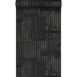 Origin Wallcoverings behang industriële golfplaten 3D zwart - 53 cm x 10,05 m - 347617