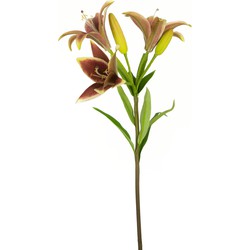 Greenmoods Kunstbloem Aziatische Lelie - Lilium asiaticum - Nep plant - 1 Stuk - 66cm - Oud Roze