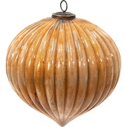 Clayre & Eef Kerstbal XL  Ø 25 cm Goudkleurig Glas Kerstdecoratie