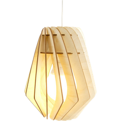 Spin S houten hanglamp small - met koordset wit - Ø 25 cm