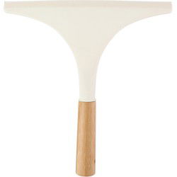 Raamtrekker - gebroken wit met bamboe handvat - 23 x 23 x 4 cm - Douchewissers