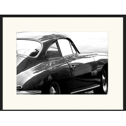 Any Image Print 'Porsche 356' - Schilderij - Wanddecoratie - Inclusief beukenhouten lijst - Poster - 73x93cm - Zwarte lijst met Passe Partout