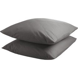 DoubleDry Kussensloop 2 stuks - 100% natuurlijk katoen - 2x 60x70 - grijs