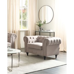 Beliani CHESTERFIELD - Fauteuil-Beige-Polyester