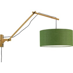 Wandlamp Andes - Bamboe/Groen - 95x47x55cm