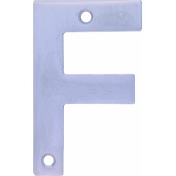 AMIG Huisnummer/letter F - massief Inox RVS - 10cm - incl. bijpassende schroeven - zilver - Huisnummers
