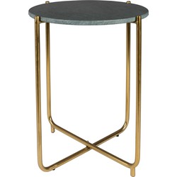 Housecraft Living Timpa Bijzettafel Marmer Rond 44x44 cm Groen/ Goud