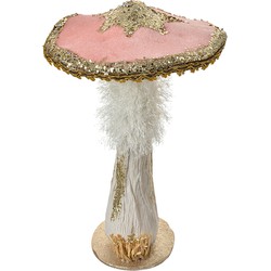Clayre & Eef Decoratie Beeld Paddenstoel Ø 26x43 cm Roze Kunststof