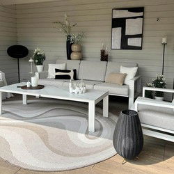 Organisch gevormd buitenkleed Loop Stone Linnen Linnen,Beige - Polypropyleen - 240 x 340 - (XL)