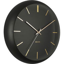 Wandklok Globe - Zwart - Ø40cm