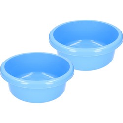 Set van 3x stuks camping afwasteilen / afwasbakken blauw rond 6,2 liter - Afwasbak