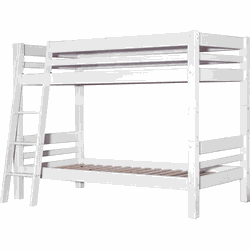 MOJO Stapelbed schuine ladder White Wash 90 x 200 cm - inclusief montage