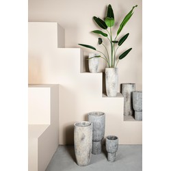 PTMD Bloempot Linc - 24x24x55 cm - Cement - Grijs