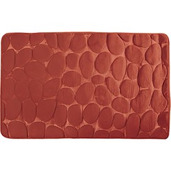 Badkamerkleedje/badmat tapijt - kiezel motief - vloermat - terracotta - 50 x 80 cm - laagpolig - Badmatjes