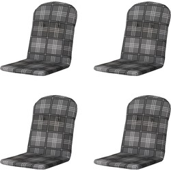 Madison -  Kuipstoelkussen Hoge Rug Patchy grey - Ca. 96x45 cm - Set van 4