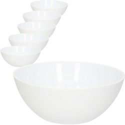 8x Schalen/kommetjes van kunststof wit 950 ml - Serveerschalen