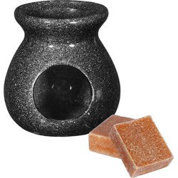 Ideas4seasons Amberblokjes/geurblokjes cadeauset - amber geur - inclusief geurbrander - Geurbranders