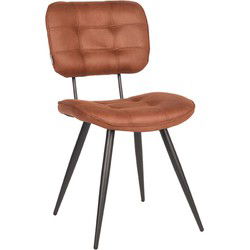 LABEL51 Eetkamerstoel Gus - Cognac - Microfiber - Black Frame