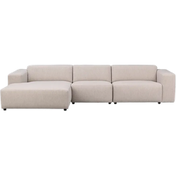 Willard gestoffeerde 4-zits hoekbank lichtbeige - links - 312 cm