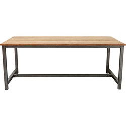D - Livingfurn - Eetkamertafel Boston - U-Poten - Teakhout - 180cm - Bruin