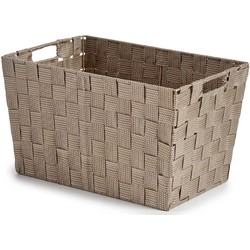 Kast/badkamer opbergmandjes beige 35 x 25 x 20 cm - Opbergmanden