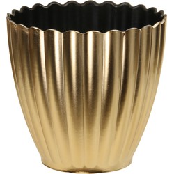 Othmar Plantenpot/bloempot - binnen - kunststof - goud - D13 x H12 cm - Plantenpotten