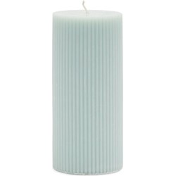 Rivièra Maison Pillar Candle Rib blue 7x15 set van 4