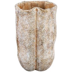 PTMD Bloempot Roddie - 18x17x30 cm - Cement - Creme