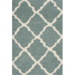 Safavieh Shaggy Indoor Woven Area Rug, Dallas Shag Collection, SGD257, in Light Blue & Ivory, 183 X 274 cm