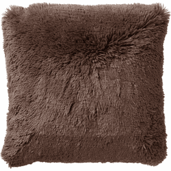 Dutch Decor FLUFFY - Sierkussen 45x45 cm - superzacht - effen kleur - Chocolate Martini - donkerbruin - Dutch Decor