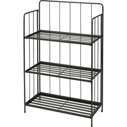 Pro Garden Plantenrek/plantentafel - zwart - metaal - 58 x 27 x 90 cm - Plantenrekjes
