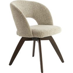 Light&living Eetkamerstoel 60x59x78 cm FLEN hout donker bruin+crème-bruin