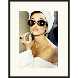 Any Image Print 'Make Up' - Schilderij - Wanddecoratie - Inclusief beukenhouten lijst - Poster - 73x93cm - Zwarte lijst met Passe Partout