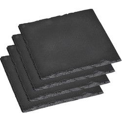 Kesper Pannenonderzetters - 4x stuks - leisteen - 20 x 20 cm - Panonderzetters