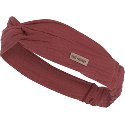 Knit Factory Puck Dames Haarhand - Hoofdband - Stone Red - One Size - 100% Biologisch katoen