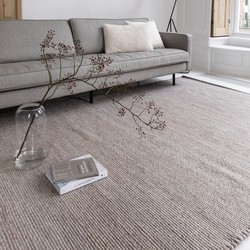 Wollen Vloerkleed Grijs/Beige Vik Grijs/Antraciet - <a href="https://vloerkledenloods.nl/vloerkleden/wollen-vloerkleed">Wol</a> - 140 x 200 cm - (S)