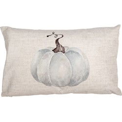 Clayre & Eef Kussenhoes 30x50 cm Beige Grijs Polyester Pompoen Sierkussenhoes